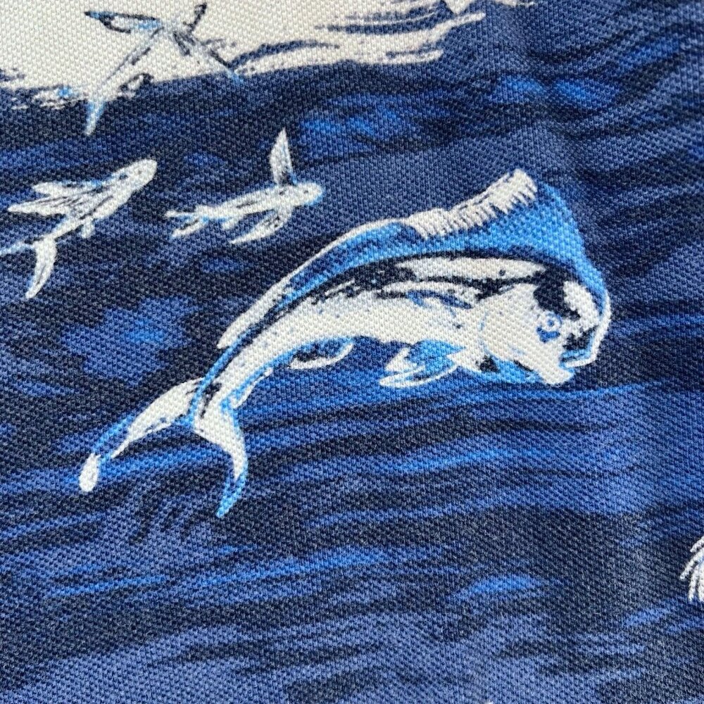 Polo Ralph Lauren Tropical Fish Shirt All Over Mens Med Blue Button Down Classic - Picture 2 of 14